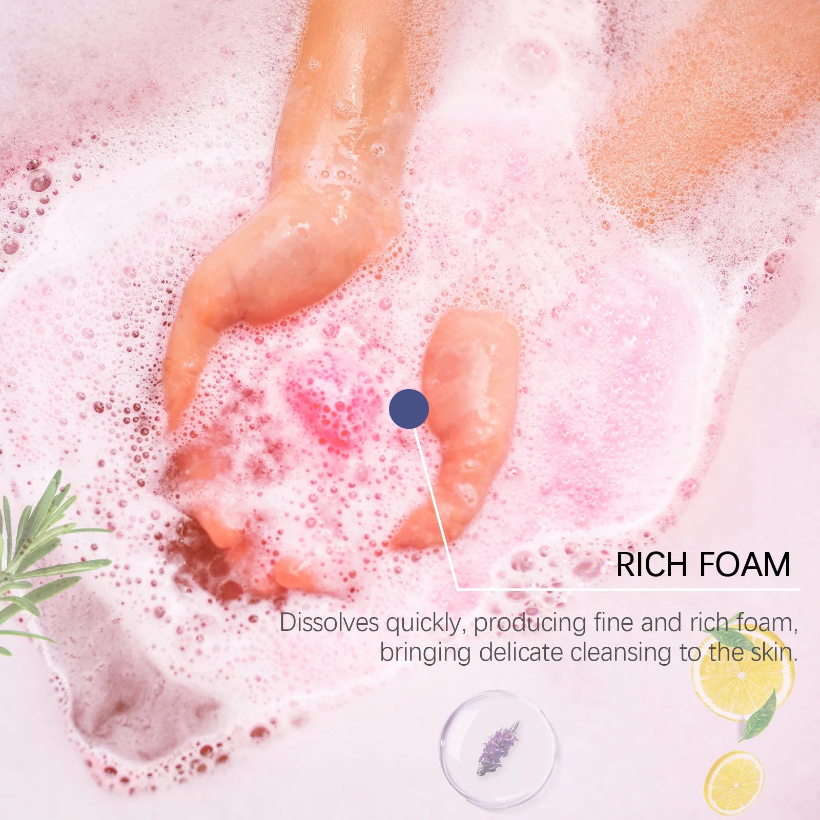 OceAura Bath Bubble Balls Soft Smooth Clean Body Care Moisturizing Skin Elasticity Enhanced Shower Products Gift Sets for Woman
