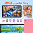 BAKEN 10-inch Android 14 Tablet, Quad-core Processor, 32GB Storage, Wi-Fi 6, Bluetooth, USB-C Port, Google Play Store (GMS)