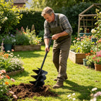 Black Steel Ground Auger, 250mm Handle Design, Robust Solid Structure, Durable Manual Tool for Garden Courtyard Digging