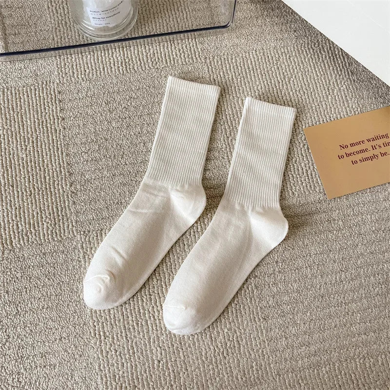 33 Colors Summer Cotton Soft Socks Happy Colorful Women's Mid-tube Stocking Fashion Trend Red Green Ankle Sox Autumn Hosiery