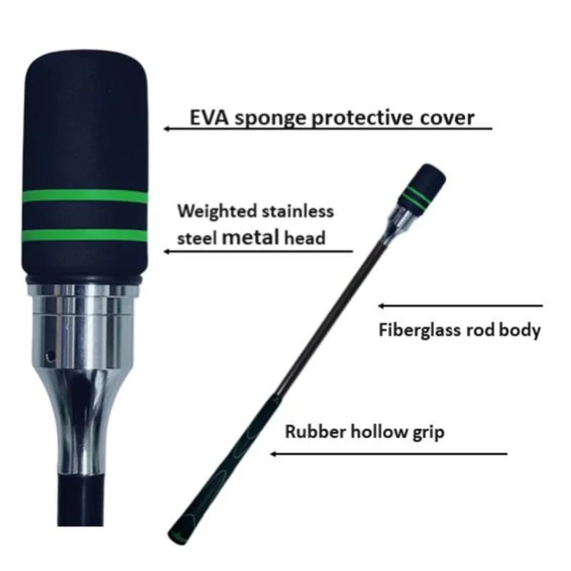 MO EYES Golf Swing Trainer Black Indoor and Outdoor Practice Stick Hand Grip HGB031