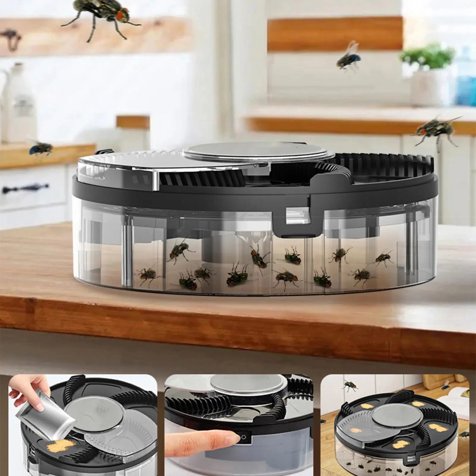 Electric Fly Trap USB plug-in Automatic Flycatcher Indoor Outdoor Safety Insect Catching Tool Quiet Home Kitchen Garden Flytrap