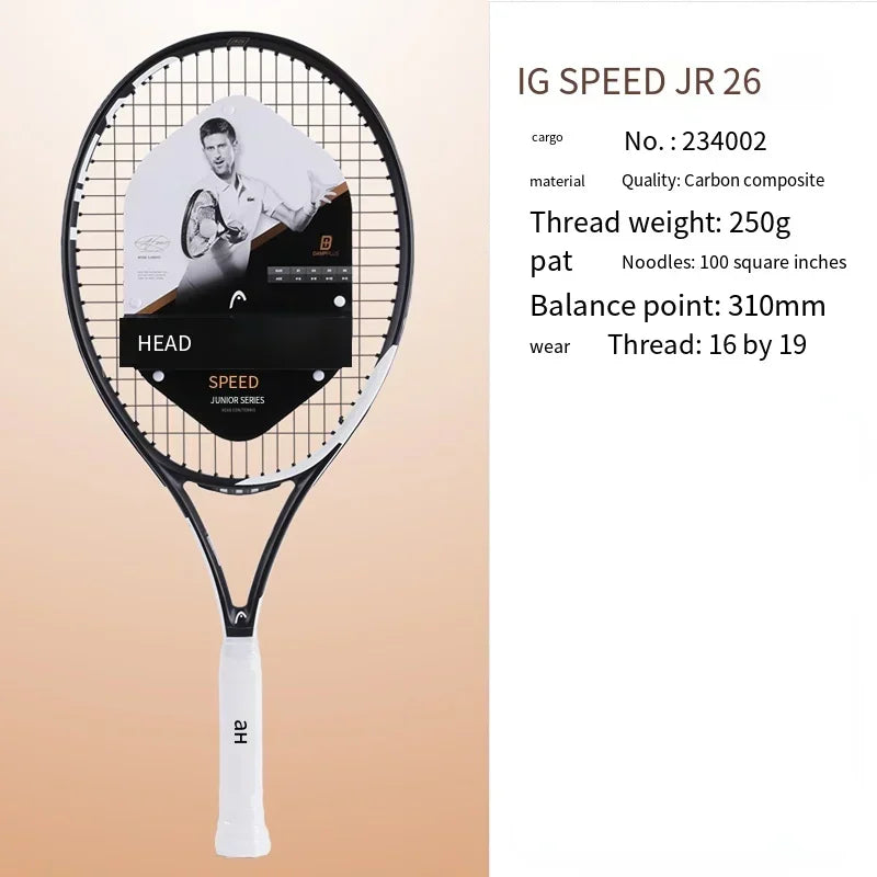 HEAD 2026 New Carbon Tennis Racket for Men Women Tenis Raquete Blue