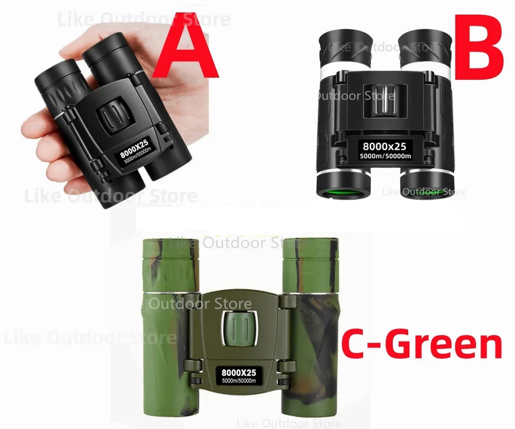 Powerful Long Range Binoculars Monocular Telescope Folding Portable BAK4 FMC Optics Jumelles for Outdoor Camping Hunting Concert
