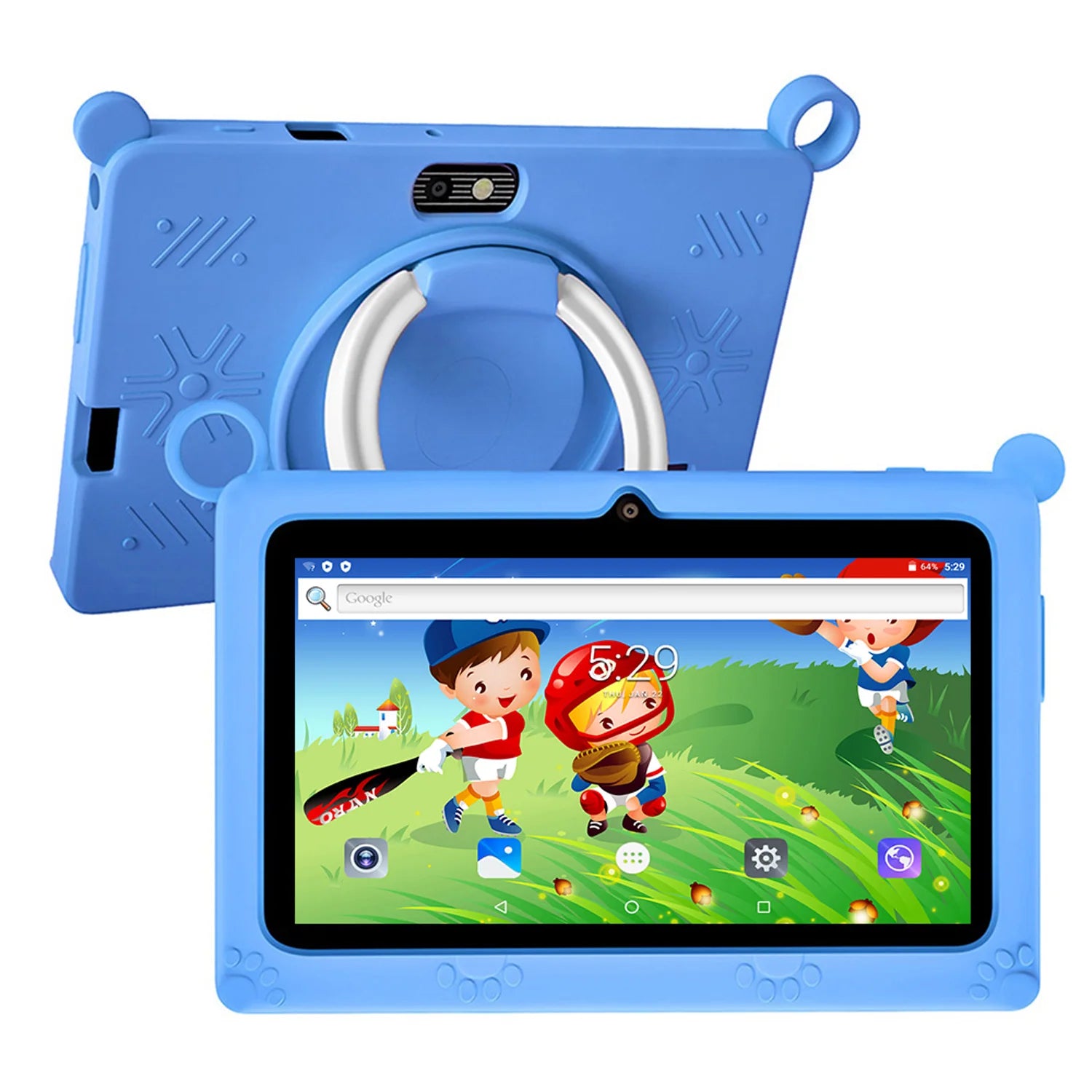 New Global Android Version 7 Inch tablets Quad Core 4GB+64GB ROM 5G WiFi Google Kids Tablets Portable Kids-Proof protective case Main image