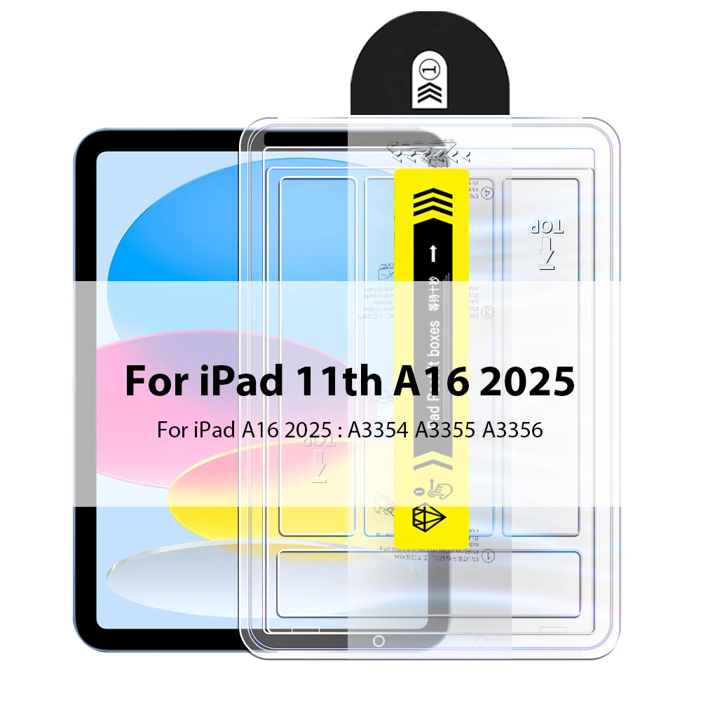 Screen Protector Tempered Glass For iPad Pro 13 11 M5 M4 12.9 A16 10 9 10th 9th Generation Air 5 4 3 M3 M2 Mini 7 6 Accessories