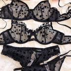 New Lingerie Thongs Set Sexy Ultra Thin Transparent Bra Women Underwire Push Up Bra Set Summer Romantic Peach Heart Underwear