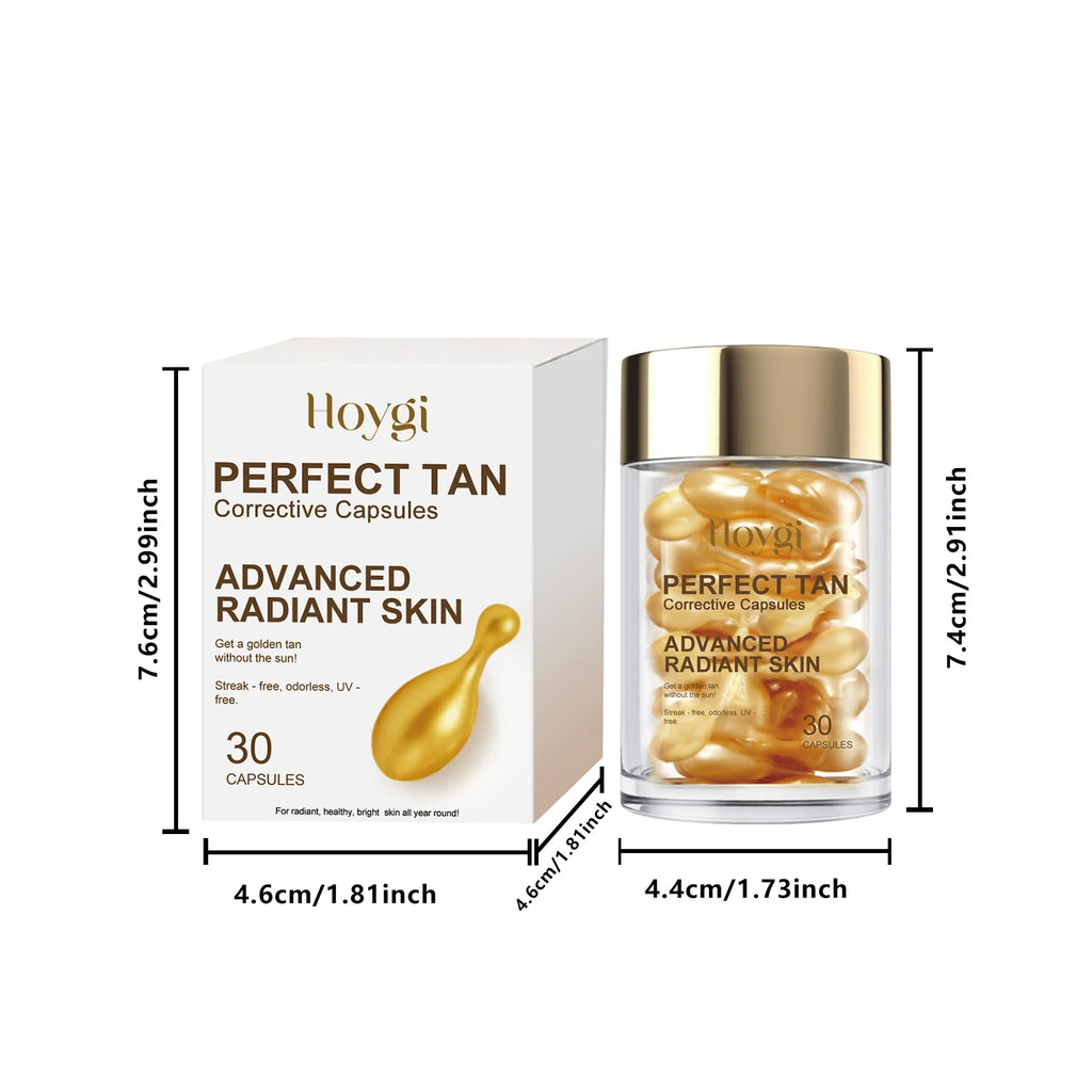 Portable Tanning Capsule Accelerate Natural Bronze Tan Moisturizing & Soothing Even Skin Tone Sunless Self-Tanning Serum