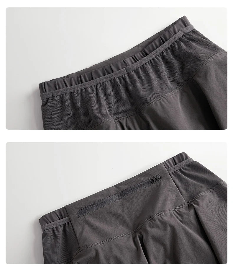 DRUR Women's 2-in-1 Sports Skirt Pants Pocket High Waist Yoga Women’s Sports Leggings Gym Running Tennis  Yoga Pants Y2K