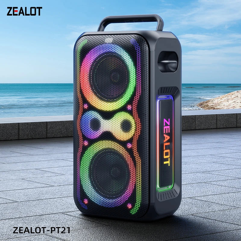 ZEALOT-PT21 200W Wireless Bluetooth Speaker , Portable Outdoor Speakers Loud with Bass Boost, Stereo Pairing, Reverse Charging,
