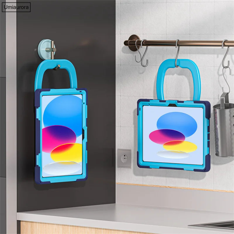 For IPad 7th 8th 9th 10.2 10th Gen Air 2 3 4 5 10.9 Mini 6 9.7 Pro 11 12.9 2022 Case Rotation Handle Stand Kids Shockproof Cover