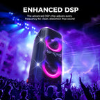 W-KING T12 Tragbare Bluetooth-Lautsprecher-Box mit 370W MAX Pro Sound, Lichtshow, CSB, Bass Boost, Rollen und Teleskopgriff