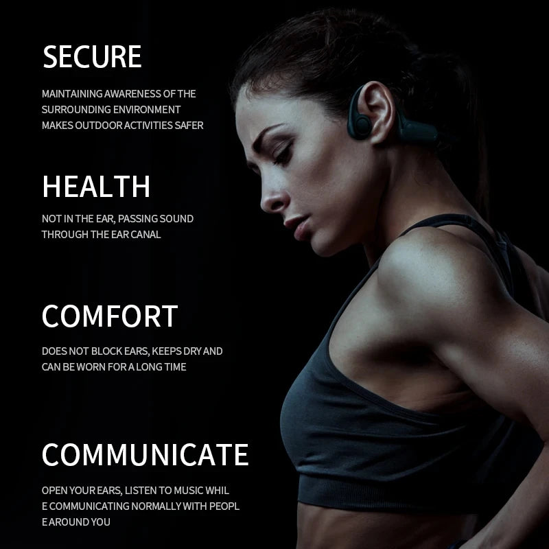 Lenovo New Real Bone Conduction Sport Headphone Wireless Earphone Bluetooth-compatible Headset Hands-free With Mic For Running