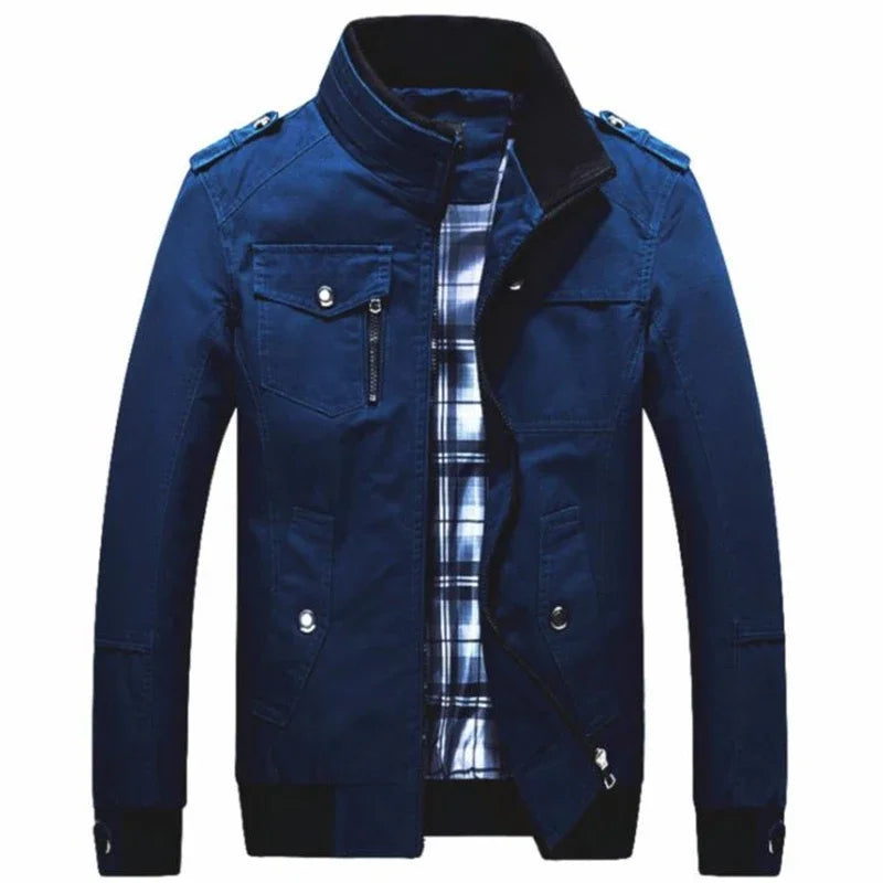 2023 new Pilot Bomber Jacket Coats Mens Cotton Cargo Jackets With Zipper Pockets Retro Casual Work Jacket Male Clothing Outwear