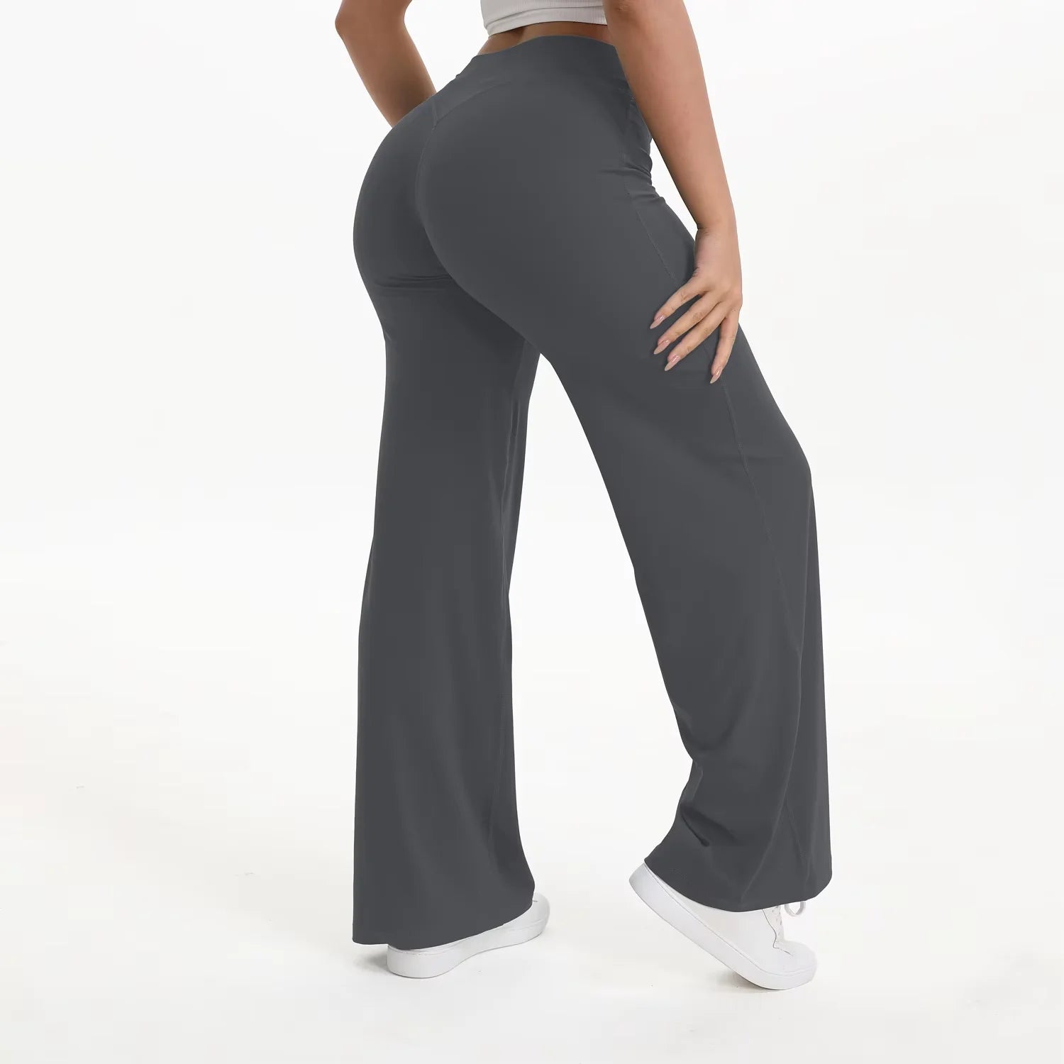 SoftMotion Straight Leg Bottoms Women's Mid-Waist Yoga Pants GYM Leggings Naked Feel Pilates Running Sports Trousers Secondary image