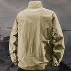 Men's Stand Collar Jacket Spring Breathable Lightweight Anti-Wrinkle Windbreaker Outdoor Sport Casual Quick-Drying Work Jackets