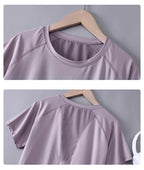 DRUR Yoga Tops Sportswear Woman Gym Shirts Breathable Quick Dry Short Sleeve Workout T Shirt Jogger Running T Shirt Yogawear New
