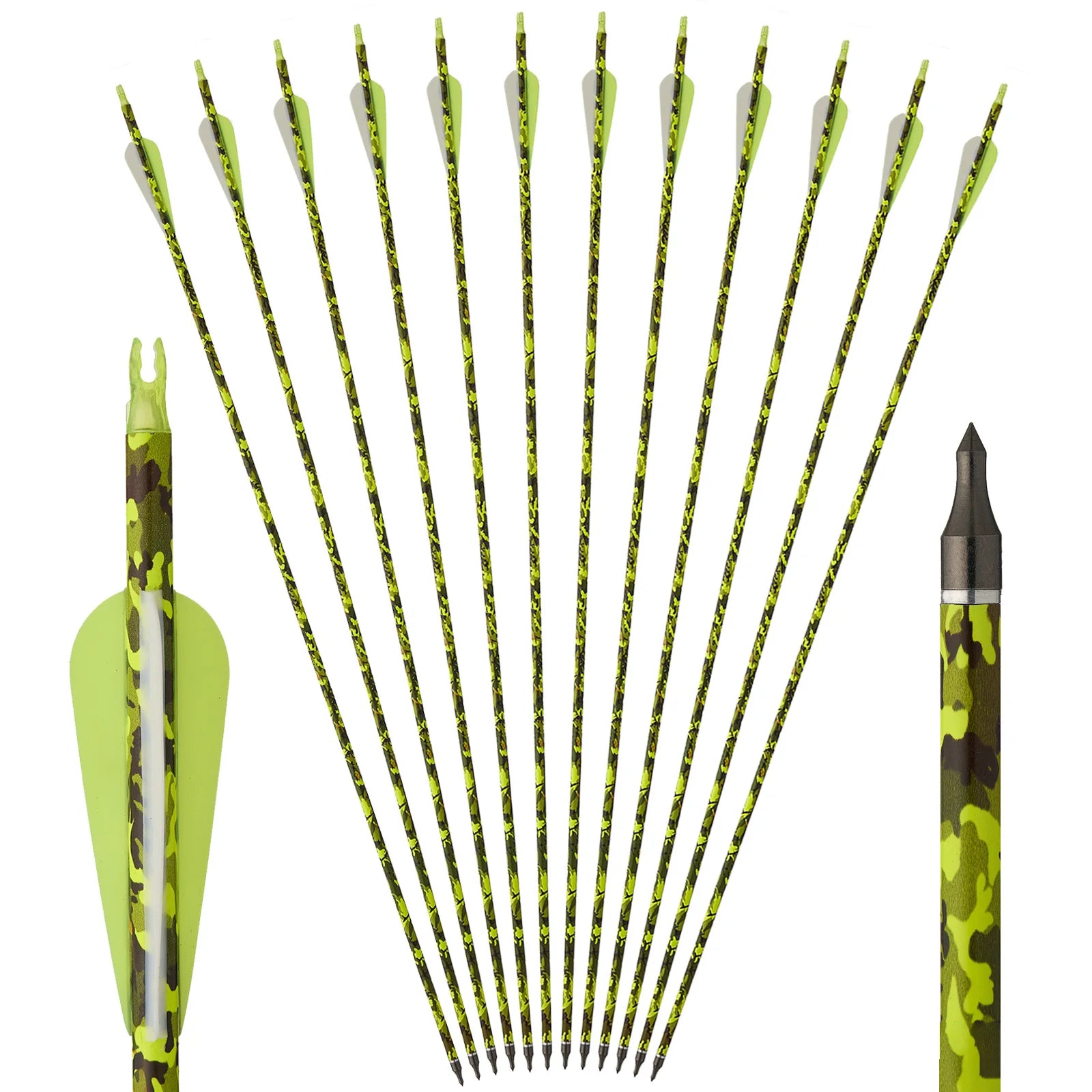 Toparchery 31.5Inch Mixed Carbon Arrows ID 6.2mm Plastic Feather Outdoor Target Hunting and Shooting Main image