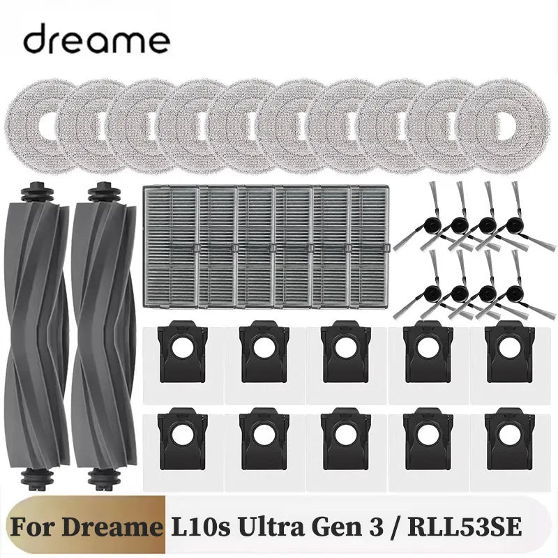 For Dreame L10s Ultra Gen 3 Gen3 / RLL53SE Replacement Parts Accessories Main Side Brush Filter Mop Pad Dust Bag Main image