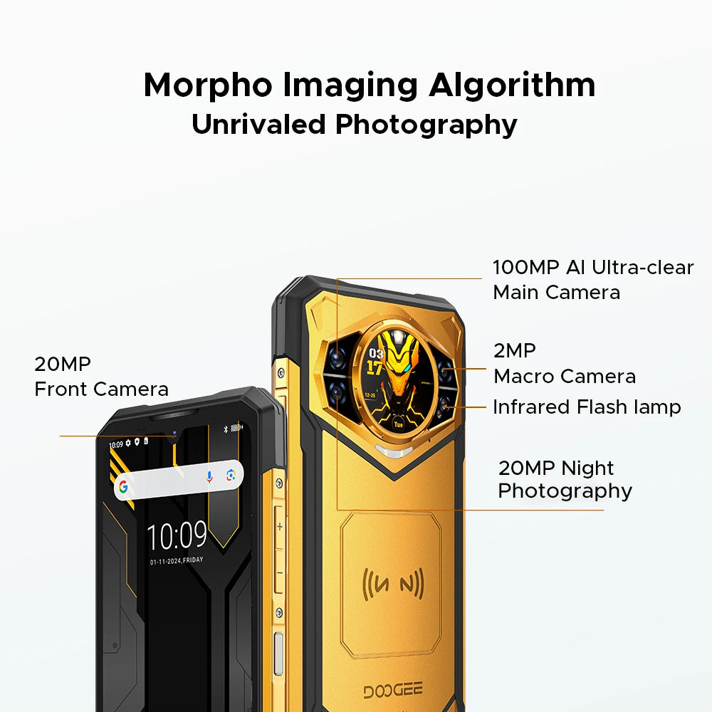 Globe Version DOOGEE S200 X 5G Rugged Phone 6.72" Dimensity 7050 1.32" AMOLED Rear Display 12GB 512GB 10100mAh Battery Phone