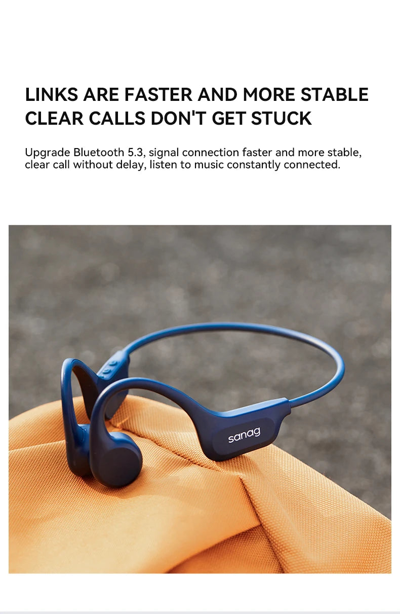Sanag B60S Bone Conduction Earphone IPX8 Swimming Bluetooth Headphones Wireless Headset 32GB/64GB MP3 with Microphone Earbuds