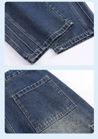 Autumn New Men's Loose Jeans Multi-pocket Work-wearing Jeans Street Hip-hop Straight Wide-leg Pants Baggy Dance Pants