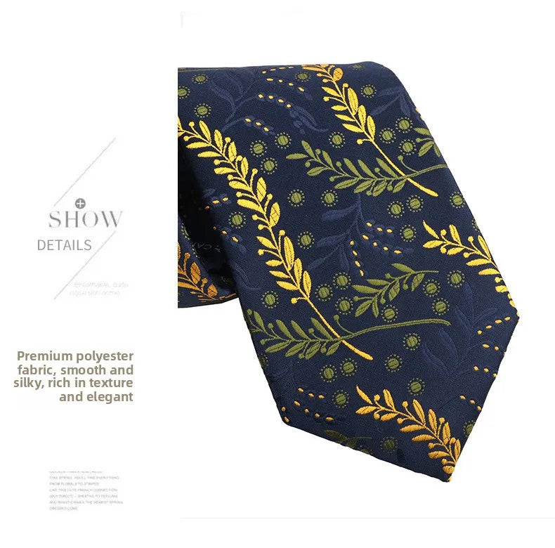Trendy Handmade Polyester Silk Tie Men's Business Suit Accessory Floral Patterned Bow Tie for Wedding Prom Party Gift