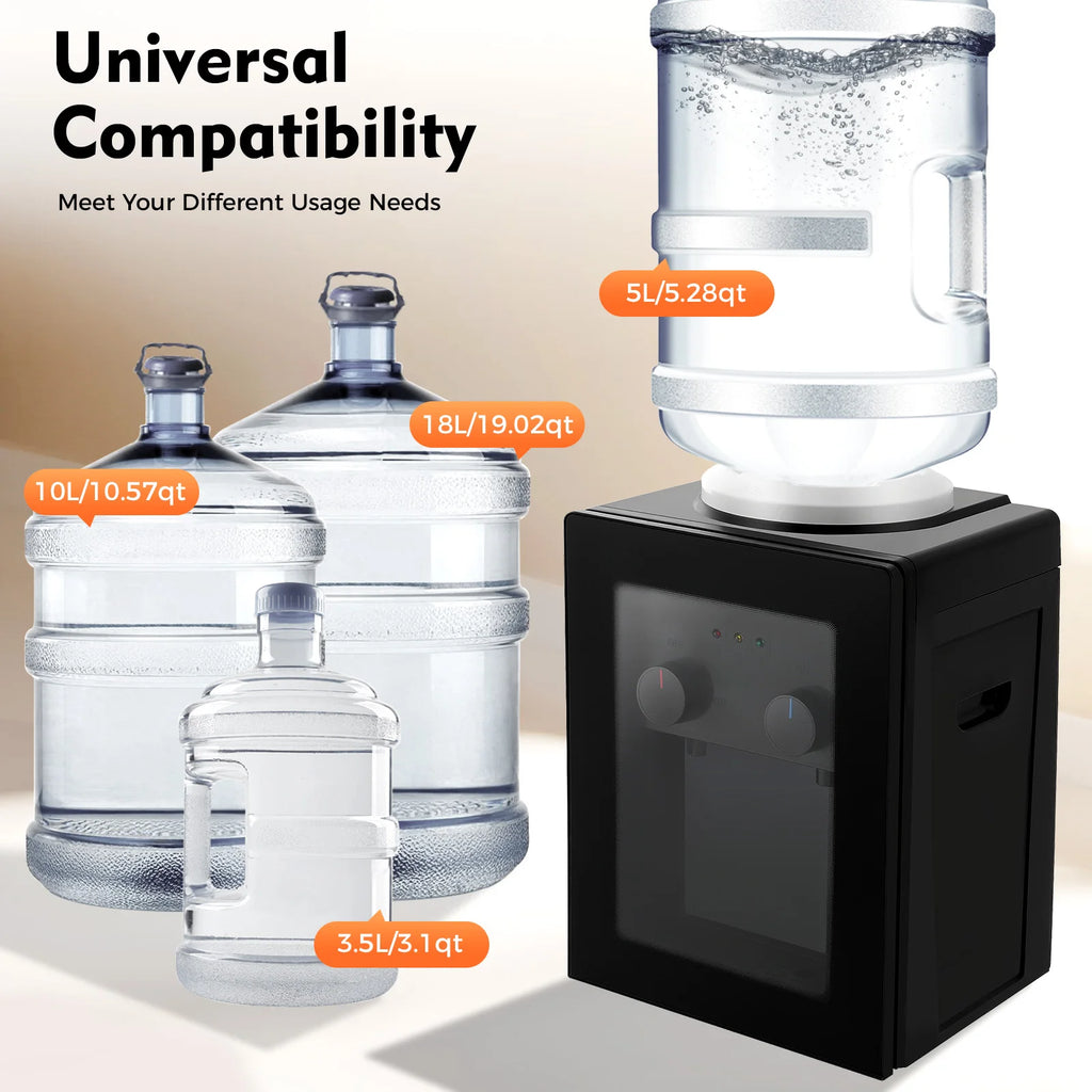 550W Portable Electric Hot and Cold Water Dispenser with Food-Grade Stainless Steel Inner Liner for Multiple Buckets