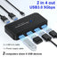MZX USB 3.0 Switch KVM Switcher Selector KM Hub Docking Station Dock 2 Computer Laptop PC Accessories Share Keyboard for Macbook