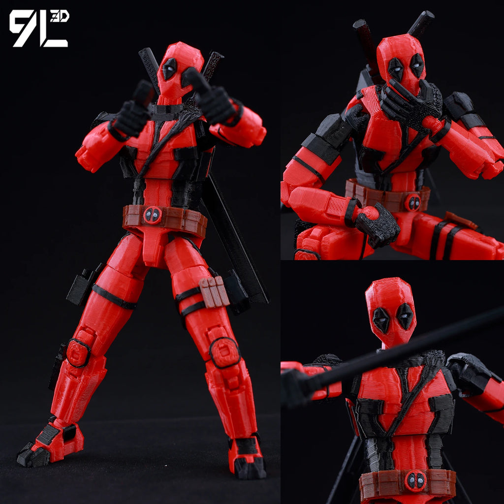 9L3D Printed Deadpool Wolverine Batman Spider-Man Venom Action Figures Dummy13 Lucky13 T13  Anime Model Toys Collectors Gifts