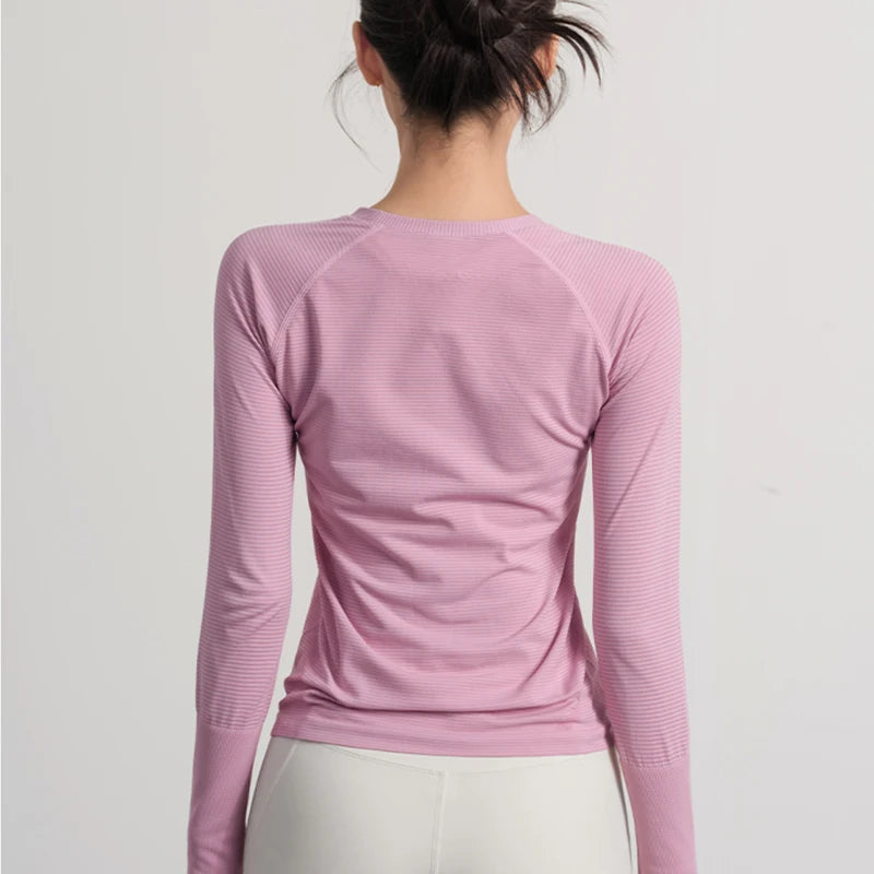 Women's Outdoor Sports Shirt Yoga Wear Fitness T-Shirt Running Workout Top Female Long Sleeves Sportswear Exercise Gym Clothing