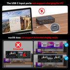 KVM Switch 2 Monitors 2 Computers Docking Station USB C+HDMI/DP Input,4K@60Hz/120Hz DisplayPort Dual Monitor for Laptop Desktop