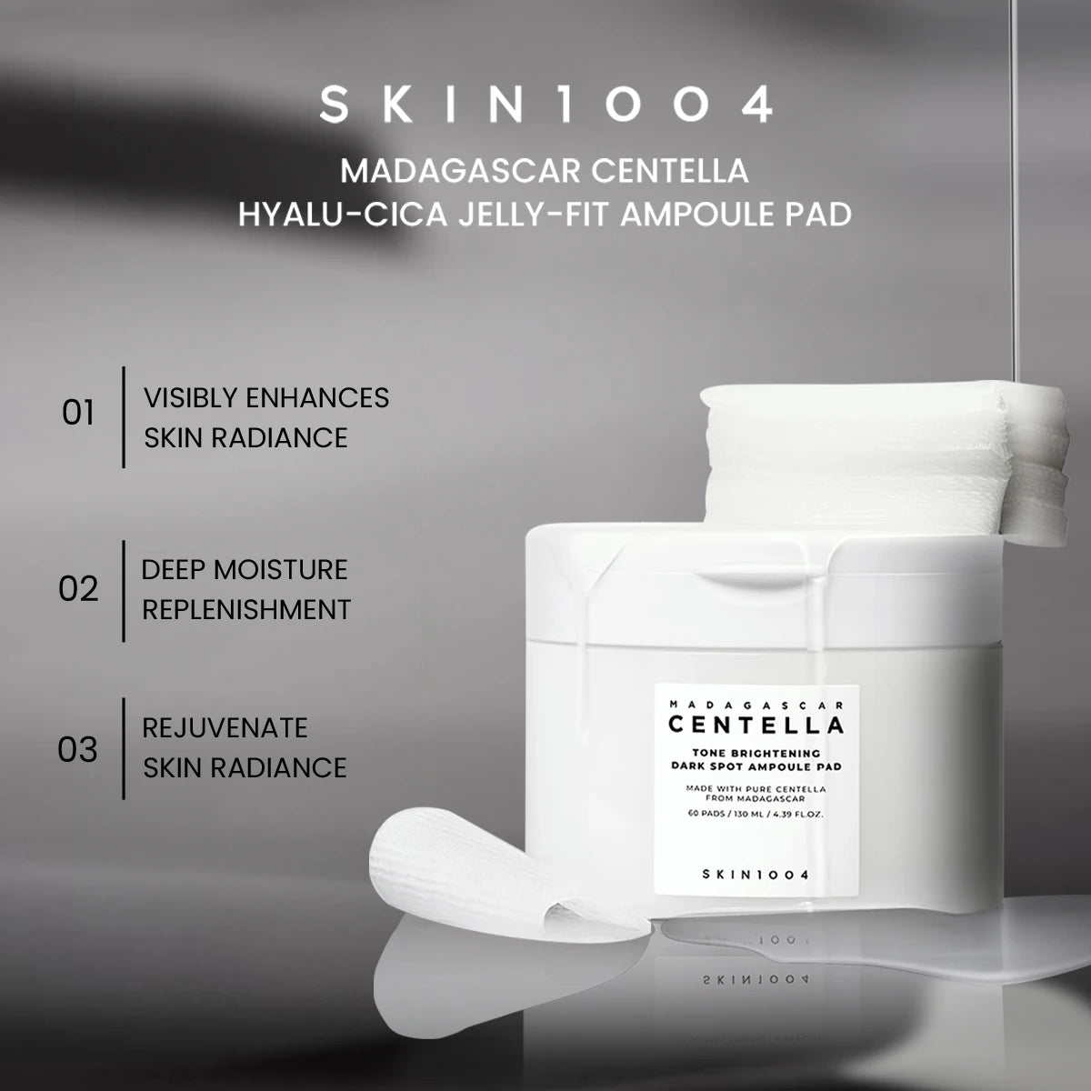 SKIN1004 MADAGASCAR CENTELLA PAD,Essence-Infused Pad Texture,For A Radiant Glow,Moisture Lock,Korean Skincare,Korean Makeup