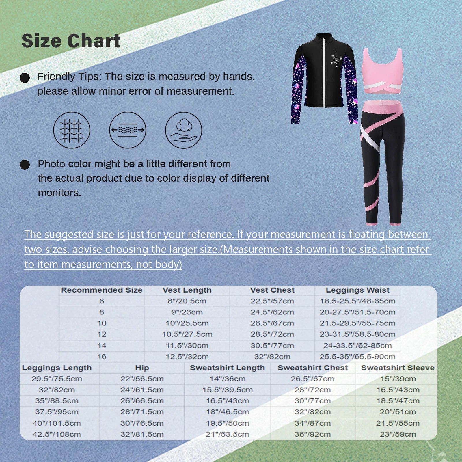 3Pcs Kids Girls Skating Athletic Fitness Workout Tracksuit Sleeveless Vest Top +Pants with Long Sleeve Zipper Sweatshirt Gym Set