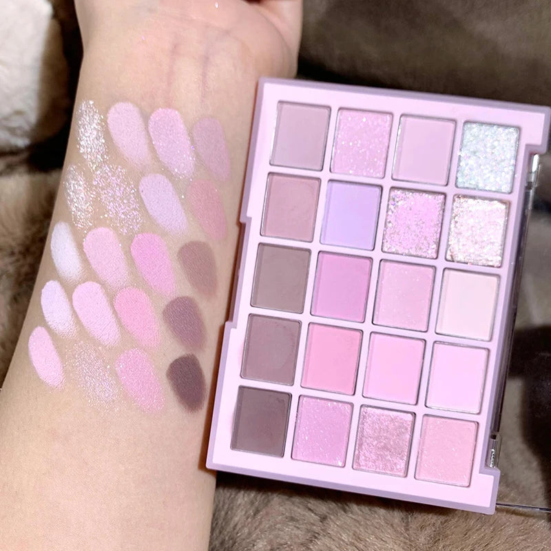 DIKALU 20-Color Korean Low Saturation Eyeshadow Tray Matte Waterproof Brown Pink Eye Shadow Palette Long-lasting Daily Makeup