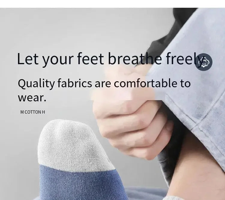 Men's 100% Cotton Casual Socks for Spring and Summer, Men's Antibacterial & Deodorant Business Socks, High-Quality Sports Socks