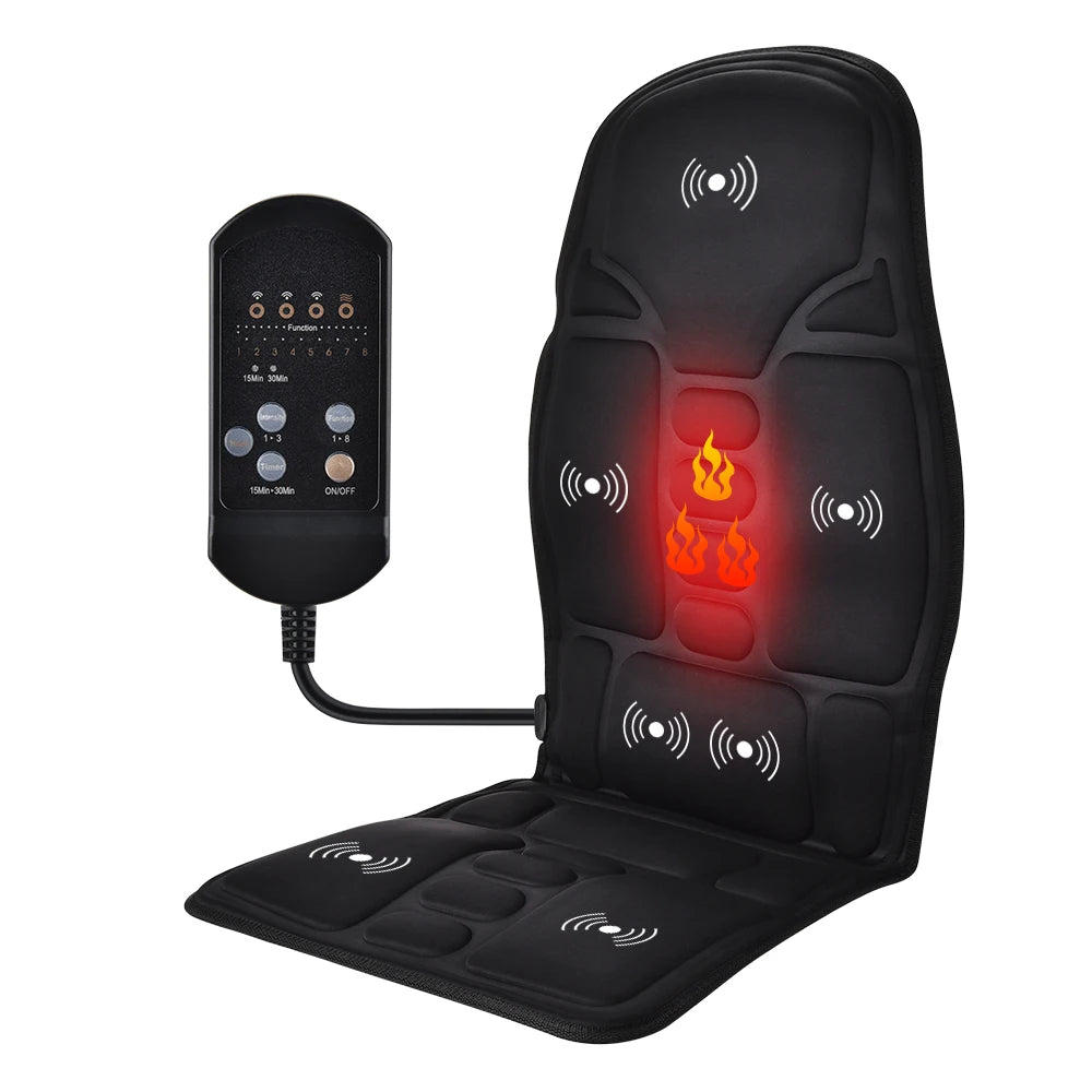 Massager Chair Pad Electric Heating Vibrating Cervical Neck Back Body Cushion Massag for Car Home Lumbar Mattress Main image