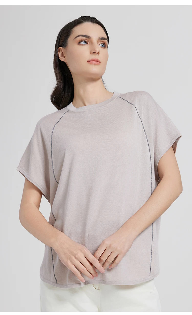 BC1071  Luxury Women's Clothing Merino Wool Silk Pullover Sweaters Woolen Ladies Clothes Womans Woolen loose Tops
