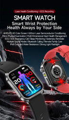 2026 New Health Smart Watch Laser Therapy Reduce Three Highs Blood Oxygen Pressure Uric Acid Blood Lipid ECG Smartwatch For Man