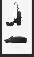 Men Waterproof Sling Chest Pack Fashion Small Black Crossbody Shoulder Zipper Bag Travel Workout Handbag Messanger Bag for Men