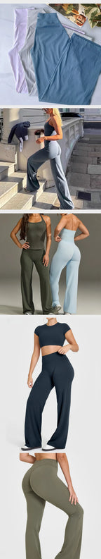 Flared Leggings Straight Leg Leggings Woman Wide-leg Pants Yoga Breathable Fitness Clothing Versatile Casual Pants