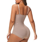 Cross Waist Tummy Control Body Shaping Bodysuit for Women Full Body Control V-Neck Mesh Breathable Briefs Underwear Butt Lifter