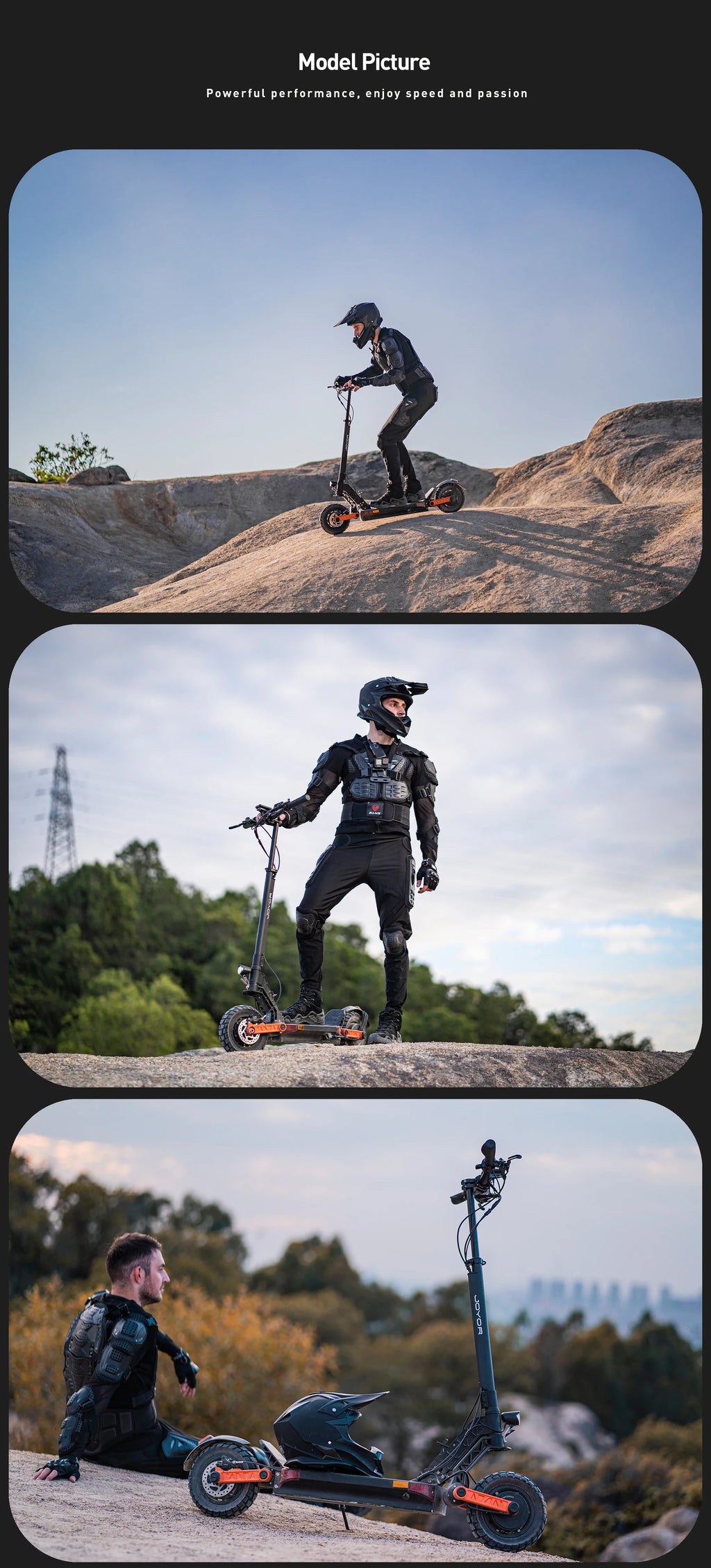 JOYOR S10-S-Z E Scooter 60V 18Ah Dual Motor 2000W 10 Inch Tire Adult Black Escooter Max Speed 65km/h Range 70-85km