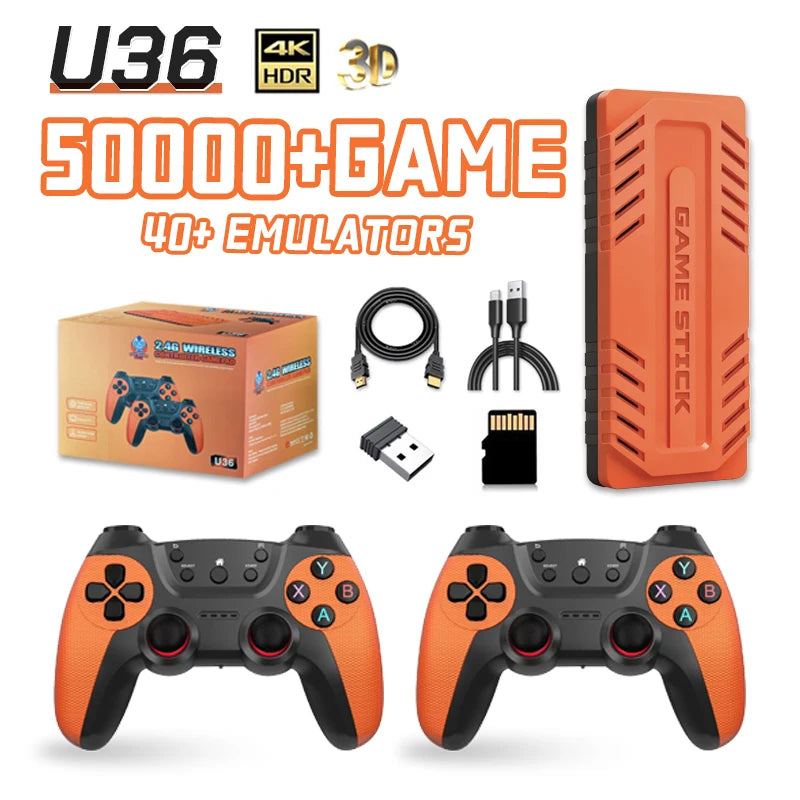 U36 Video Game Joystick, 50,000 Games Installed, 4K HD Retro Gaming Console, 3D, 40+ Emulators, PSP, PS1, Gift for Boys