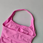 Seamless Halter Neck Yoga Tank Tops for Women Built-in Bra Padded Gym Top Sleeveless Shirt Fitted Backless Workout Clothes
