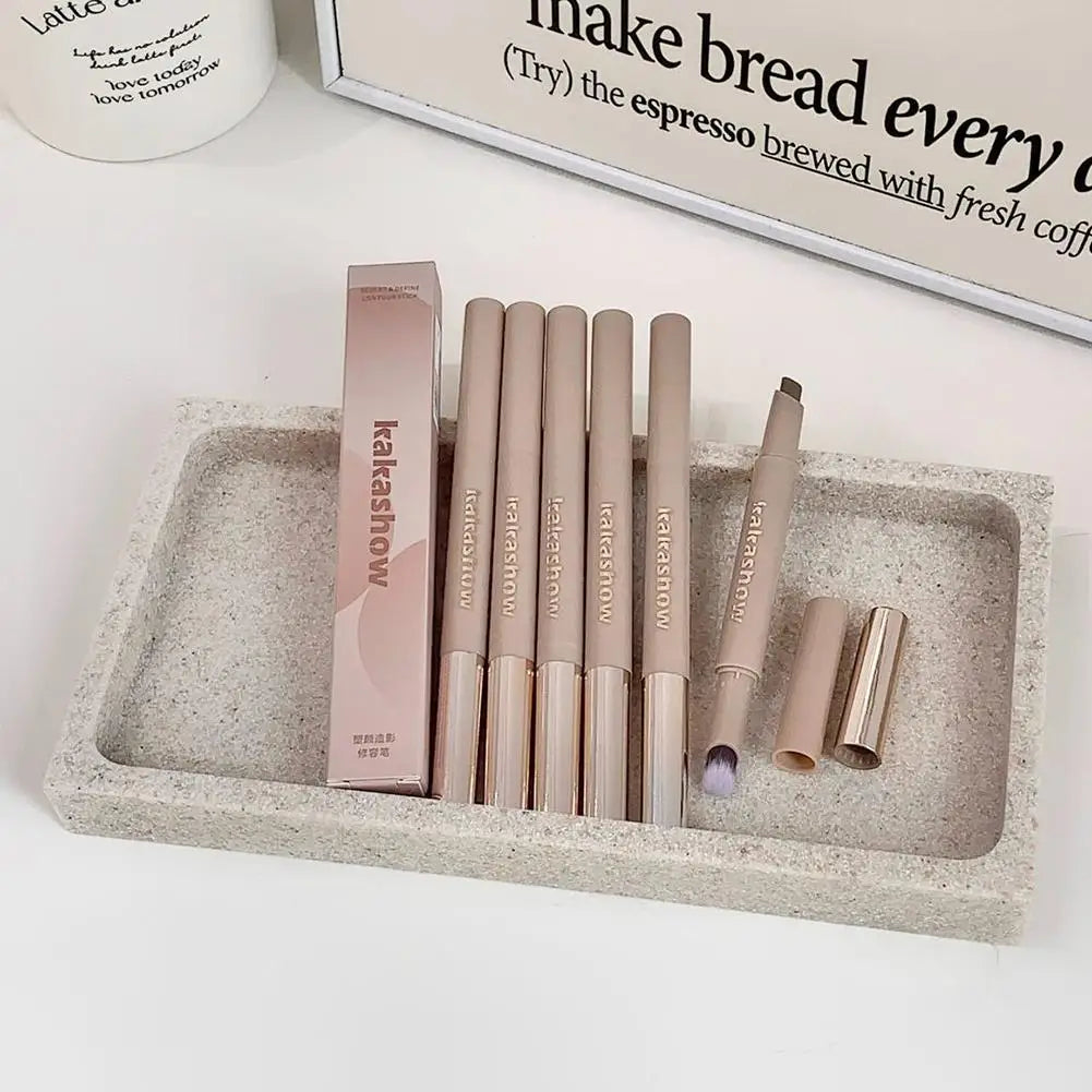 2026 New Nose Shadow Contour Pen With Sumdge Brush Naturally 3D And Brightening Contouring Stick Cream-Textured Nose Shadow Pen