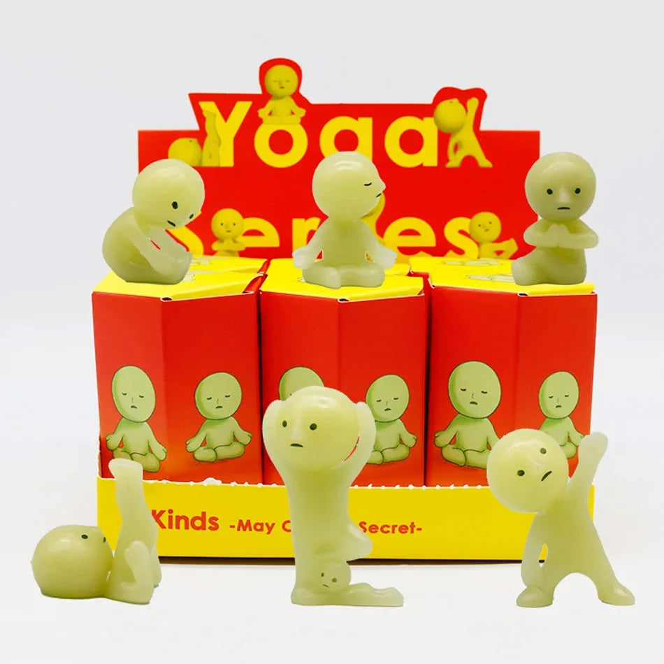 Surprise Gift blind box action figures Yoga Bedroom series multiple doll green noctilucent mysterious decoration model for toy