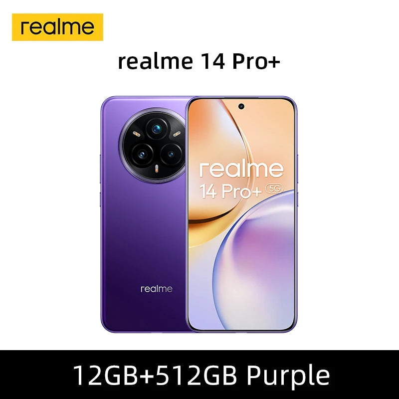 Global Version realme 14 Pro Plus 5G Smartphone Sony 3X Periscope OIS Camera Snapdragon7s Gen 3 80W SUPERVOOC Charge IP69