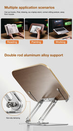 FORZOLA 360° Rotating Walnut Wood Reading Stand Student Reading Desktop Foldable Holder Book Ipad Tablet Notebook Laptop Bracket