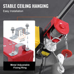 VEVOR 1320/1760/2200 lbs Electric Cable Hoist Winch with Wireless Remote Control & Emergency Stop for Garage Warehouse Lifting